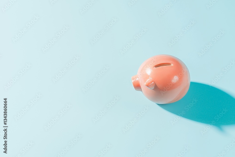 Poster the notion of saving and preserving financial resources is embodied by a pink piggy bank positioned 