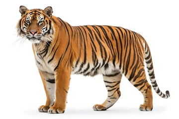 Obraz premium malayan tiger illustration on white background wild animal vecto