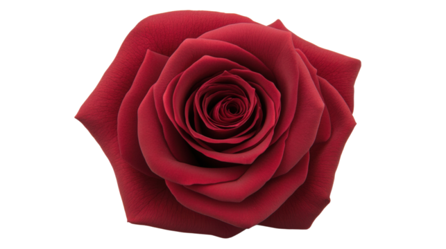 Ruby Rose: A close-up view of a fully bloomed ruby rose, showcasing the intricate layers of its velvety petals and radiating elegance and passion.