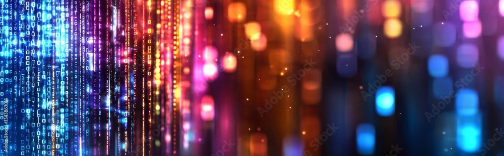 Poster this futuristic stock image boasts a vibrant abstract background, complete with bright lights and dy