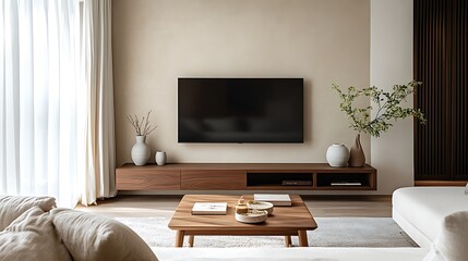 ナチュラルモダンなリビングルームインテリア