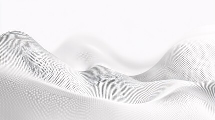 Abstract white wave digital landscape background
