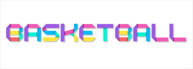 typography BASKETBALL word art illustration, editable text effect, eps file format