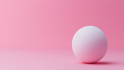 smooth, round sphere sits against soft pink background, creating minimalist and modern aesthetic. gentle gradient on sphere adds depth, enhancing overall serene atmosphere