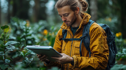 Traveler Banner with Nature Background and Copy Space