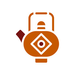 Decorative Tea Kettle Isolated Graphic Illustration