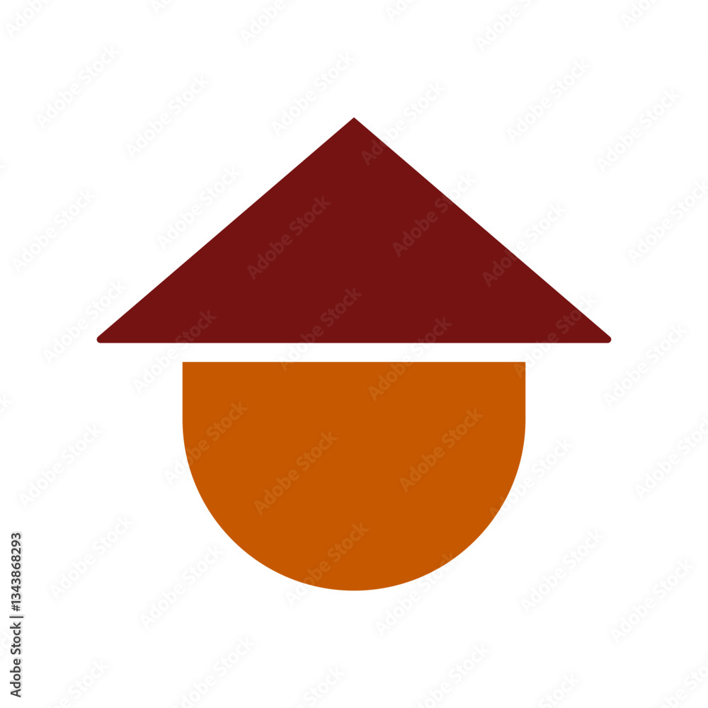 Poster abstract geometry with rustic color palette design