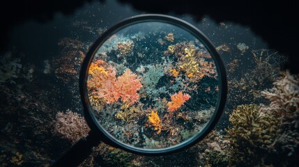 Gold nuggets examined under a magnifying glass, as shown in an illustration of alluvial gold mining and testing methods