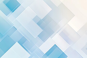 Obraz premium Modern Abstract Background with Translucent Overlapping Squares in Light Blue & White