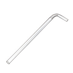 Fototapeta premium Classic Bent Straw for Refreshing Drinks on a white background.