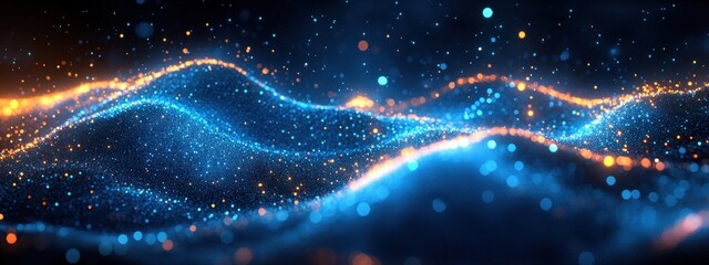 Abstract Digital Art Blue Light Triangle Network Background Futuristic Minimalist Design Technology Concept