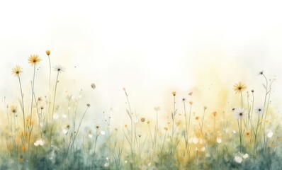 Delicate wildflowers in soft hues