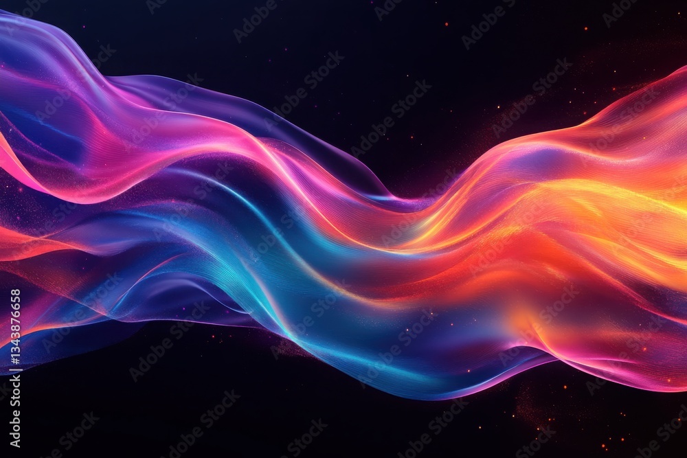 Poster abstract colorful flowing wave digital art background texture