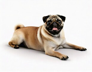 Obraz premium Happy Pug Dog: A Detailed, Lighthearted Portrait