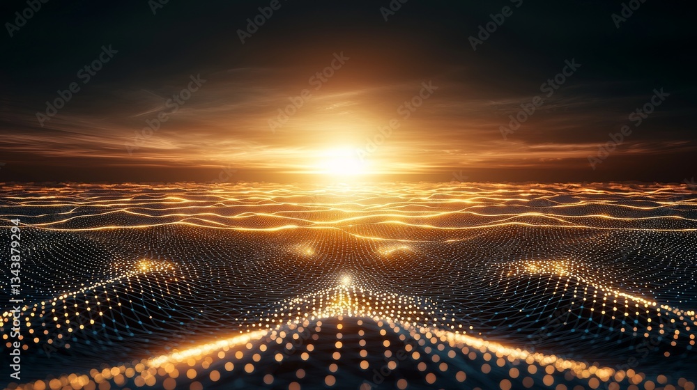 Poster the design boasts a modern aesthetic with a unique arrangement of connected dots and lines, making i