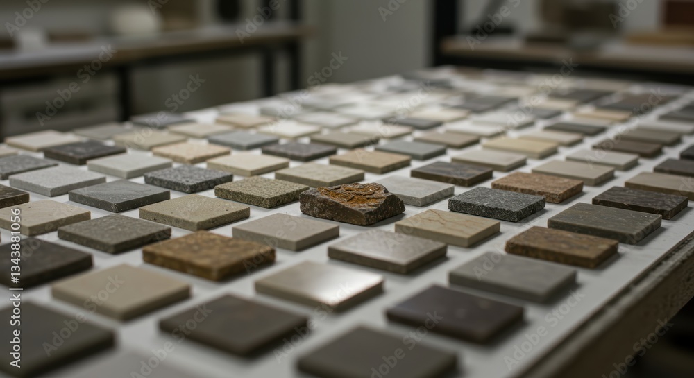 Aufkleber assorted stone tiles displayed for design and architecture inspiration