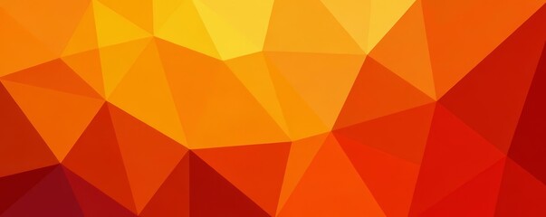 Obraz premium Geometric mosaic design in vibrant orange colors with abstract triangle shapes, shapes, geometric, banner