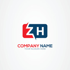 Fototapeta premium ZH or HZ Creative Modern Letters Logo Design Element