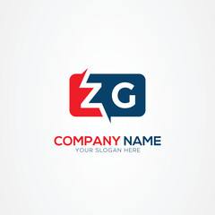 ZG or GZ Creative Modern Letters Logo Design Element
