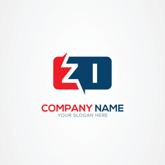 ZI or IZ Creative Modern Letters Logo Design Element