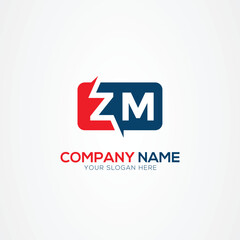 ZM or MZ Creative Modern Letters Logo Design Element