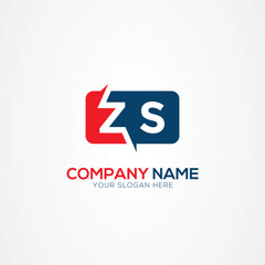 ZS or SZ Creative Modern Letters Logo Design Element