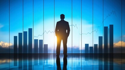 A business analyst presenting financial growth charts