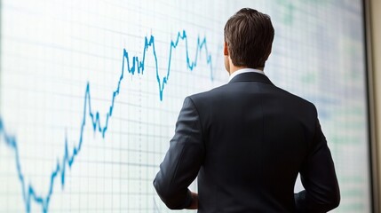 A business analyst presenting financial growth charts
