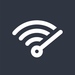 Fast WiFi icon. Speed test. High speed wireless internet. WiFi with arrow sign.