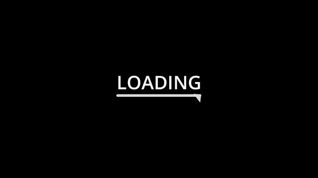 5 seconds loading text animation with lines and triangles