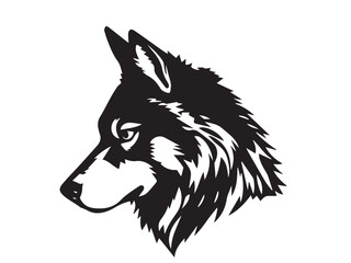 Wolf head silhouette. Wolf logo design. Wolf silhouette vector illustration.