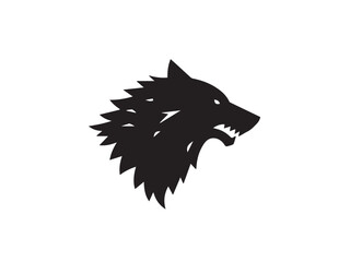 Wolf head silhouette. Wolf logo design. Wolf silhouette vector illustration.