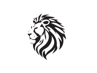 Lion Head Silhouette Vector Style.  Monochrome Lion Head Logo. Lion silhouette vector illustration.