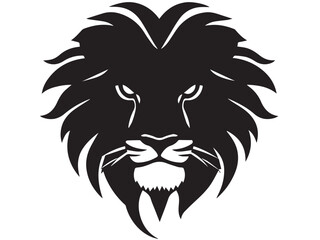 Lion Head Silhouette Vector Style.  Monochrome Lion Head Logo. Lion silhouette vector illustration.