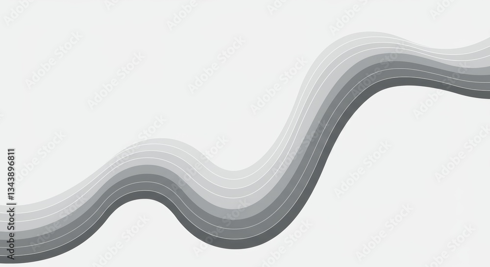 Poster abstract monochrome wave: minimalist fluid shape and design