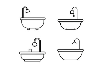 bathroom icon outline vector illustration