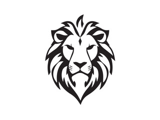 Lion Head Silhouette Vector Style.  Monochrome Lion Head Logo. Lion silhouette vector illustration.