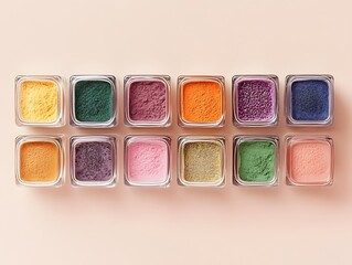 Naklejka premium Assortment of colorful makeup eyeshadow palette