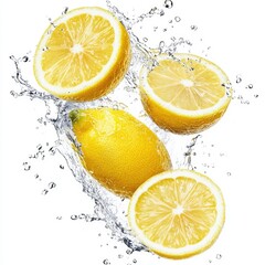 Freshly Sliced Lemons in Water Splash (2)