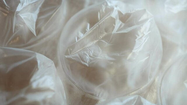 Large bubble wrap packaging extreme close up stock footage