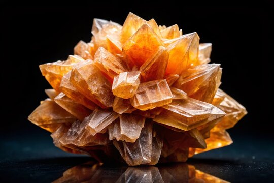 Desert Rose Baryte Crystal Rotating Slowly on Black Background - Urban Exploration Photography