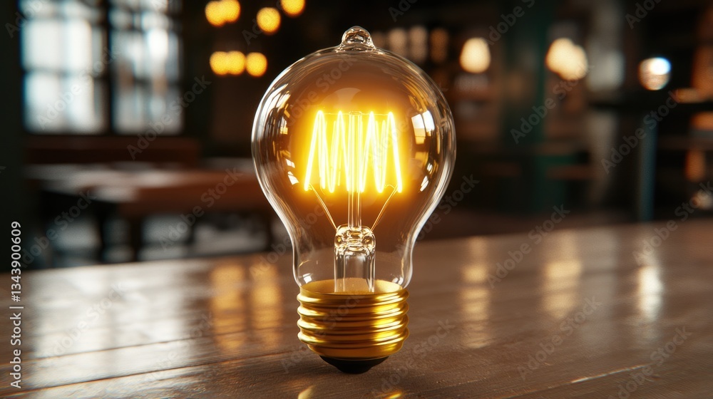 Poster illuminating creativity vintage light bulb display in a rustic setting artistic perspective in a war