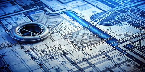 Detailed Sewer System Blueprint: Civil Engineering Precision Close-Up