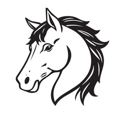 Horse head silhouette on white background. Horse logo design. Vector illustration.