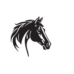 Horse head silhouette on white background. Horse logo design. Vector illustration.
