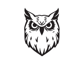 Owl silhouette on white background. Owl logo design. Owl silhouette vector illustration.