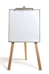 Wooden Easel with Blank White Paper, Art , Presentation