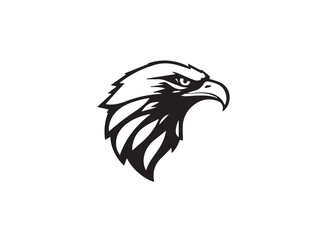 Eagle head silhouette. Eagle head vector logo on white background. Eagle logo design vector illustration.