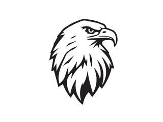 Eagle head silhouette. Eagle head vector logo on white background. Eagle logo design vector illustration.