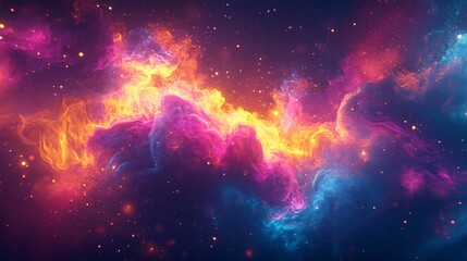 Obraz premium A cyber neon paint explosion creating an energetic glitch effect